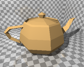 Utah teapot in reflective room